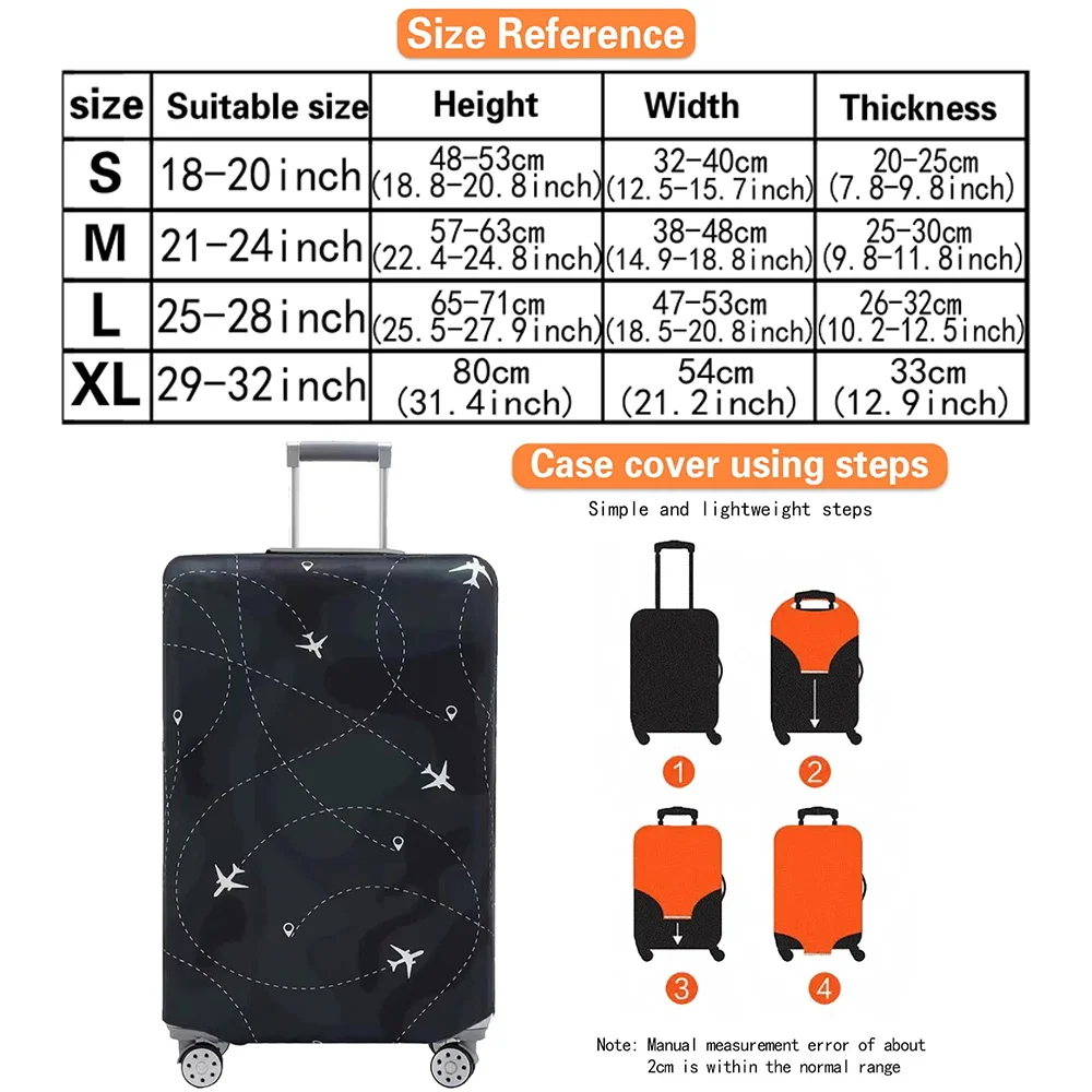 Luggage Cover Thick Elastic Luggage Protective Covers Print Wreath Series for 18-32 Inch Suitcase Covers Travel Accessories