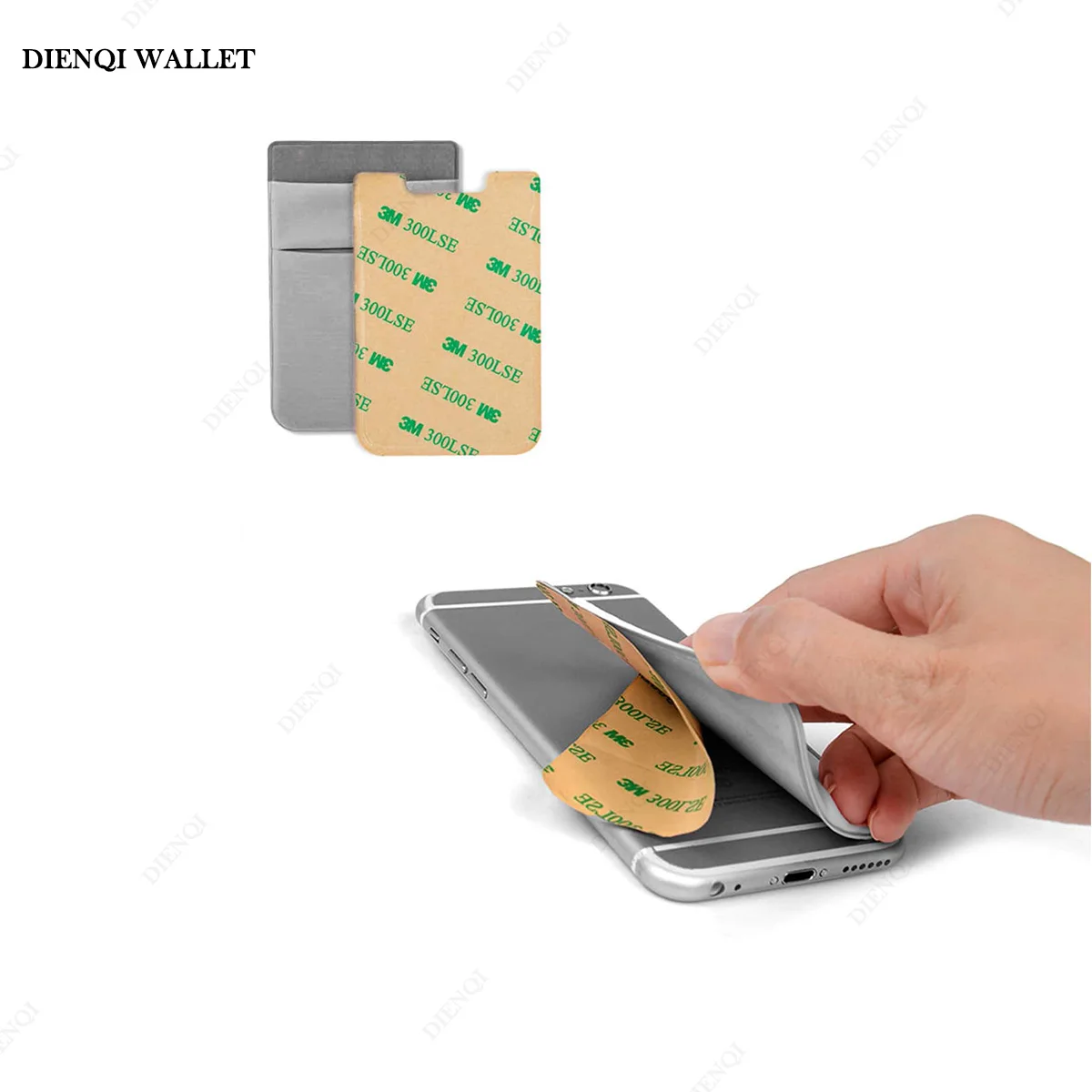 Phone Card Sticker Fashion Elastic Cloth Mobile Cell Phone Card Holder Money Clip Wallets Credit ID Cardholder Adhesive Pocket