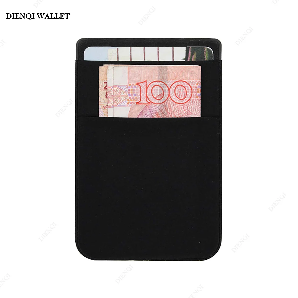 Phone Card Sticker Fashion Elastic Cloth Mobile Cell Phone Card Holder Money Clip Wallets Credit ID Cardholder Adhesive Pocket
