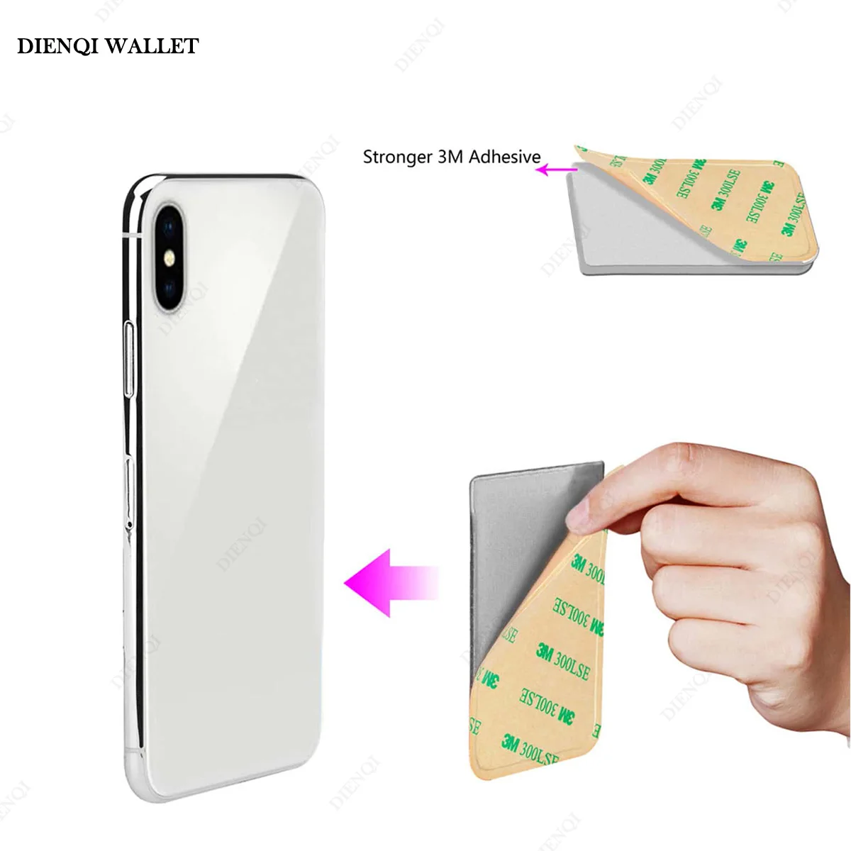Phone Card Sticker Fashion Elastic Cloth Mobile Cell Phone Card Holder Money Clip Wallets Credit ID Cardholder Adhesive Pocket