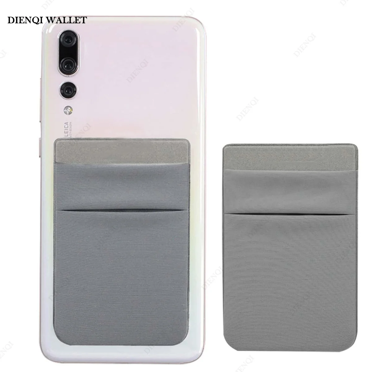 Phone Card Sticker Fashion Elastic Cloth Mobile Cell Phone Card Holder Money Clip Wallets Credit ID Cardholder Adhesive Pocket