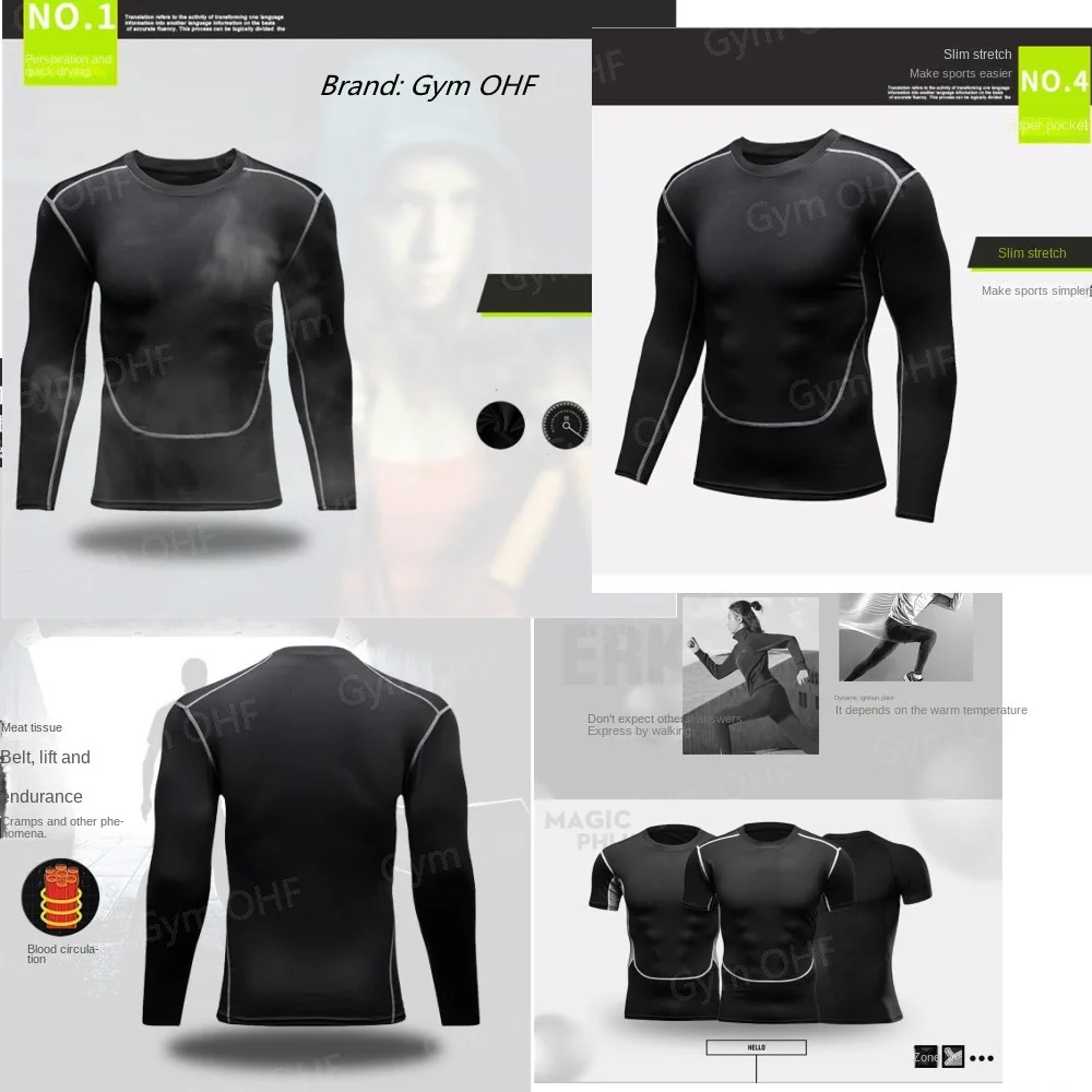 New Men's Sports T-Shirt Quick Drying Breathable Fitness Gym Running Tops Short Sleeved Comprehensive Fighting Rashguard MMA