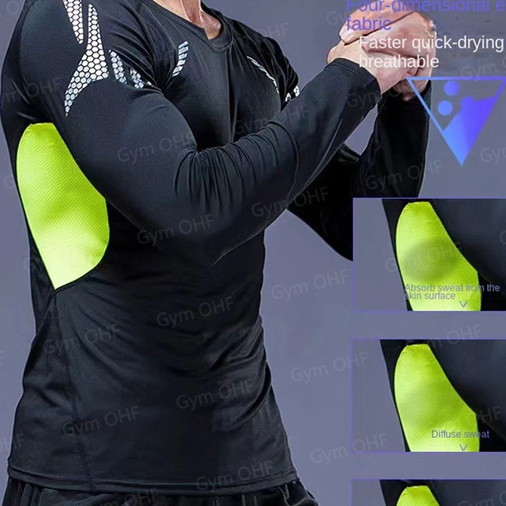 New Men's Sports T-Shirt Quick Drying Breathable Fitness Gym Running Tops Short Sleeved Comprehensive Fighting Rashguard MMA