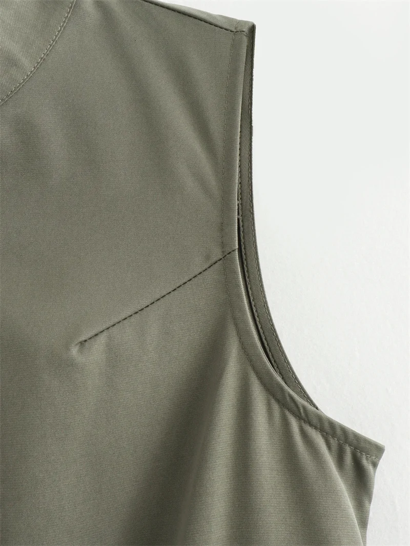 MUJER Zipper Long Dress Woman Pleated Sleeveless Bodycon Dress Summer Elegant Party Dresses For Women 2025 New Midi Dresses