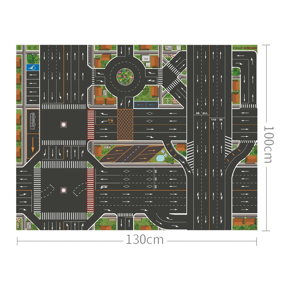 Baby Play Mat Road Map for Kids Cartoon Plastic Thin Traffic Rug Little Boys Girls Toys Playmat Babies Playing Educational Mat
