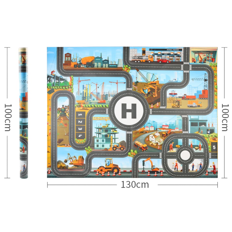 Baby Play Mat Road Map for Kids Cartoon Plastic Thin Traffic Rug Little Boys Girls Toys Playmat Babies Playing Educational Mat