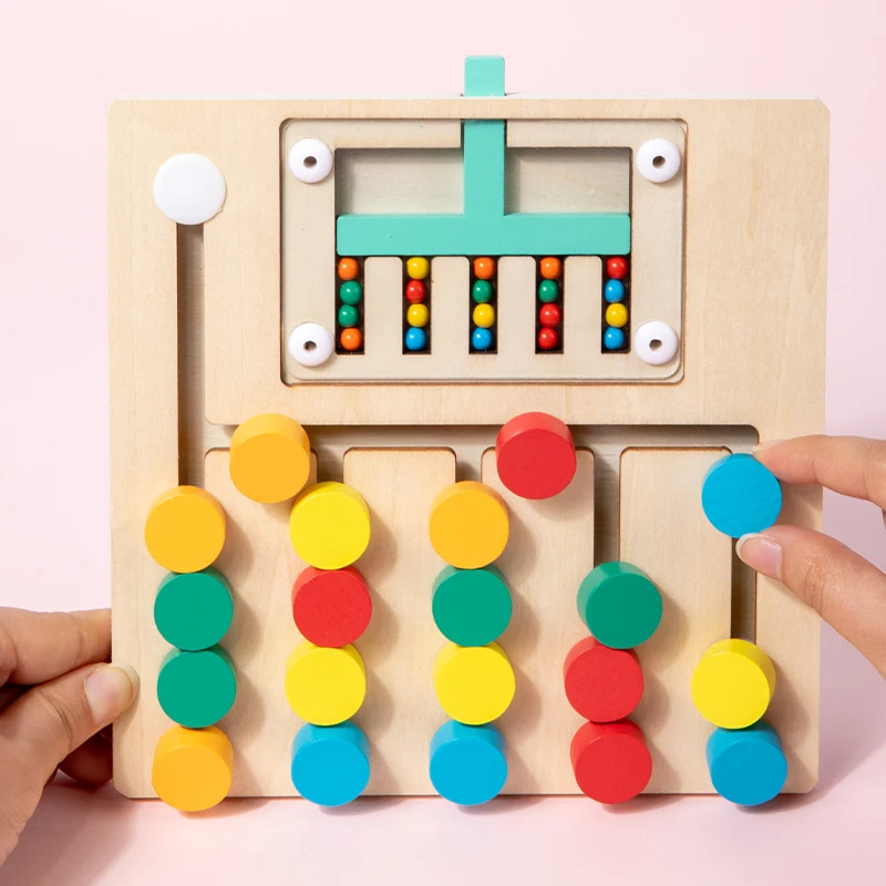Four color walking double-sided game chess, children's logical thinking training, Montessori early education puzzle toys for you