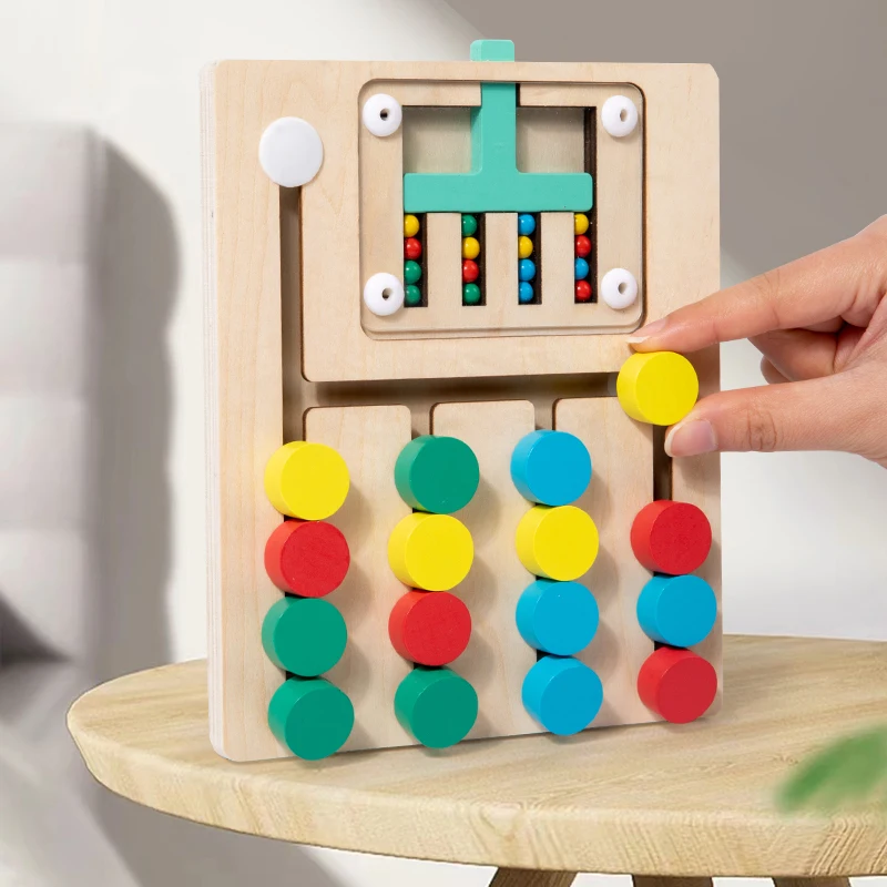 Four color walking double-sided game chess, children's logical thinking training, Montessori early education puzzle toys for you
