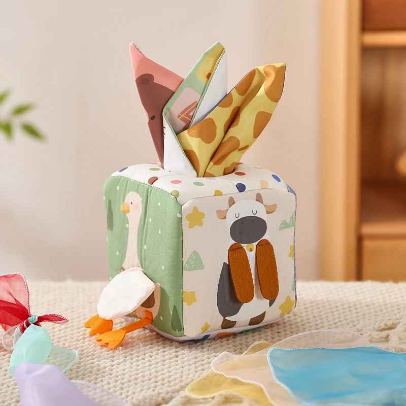 Baby Montessori Toys Magic Tissue Box Finger Exercising Busy Board Educational Learning Activity Sensory Toys For Kids Baby Game