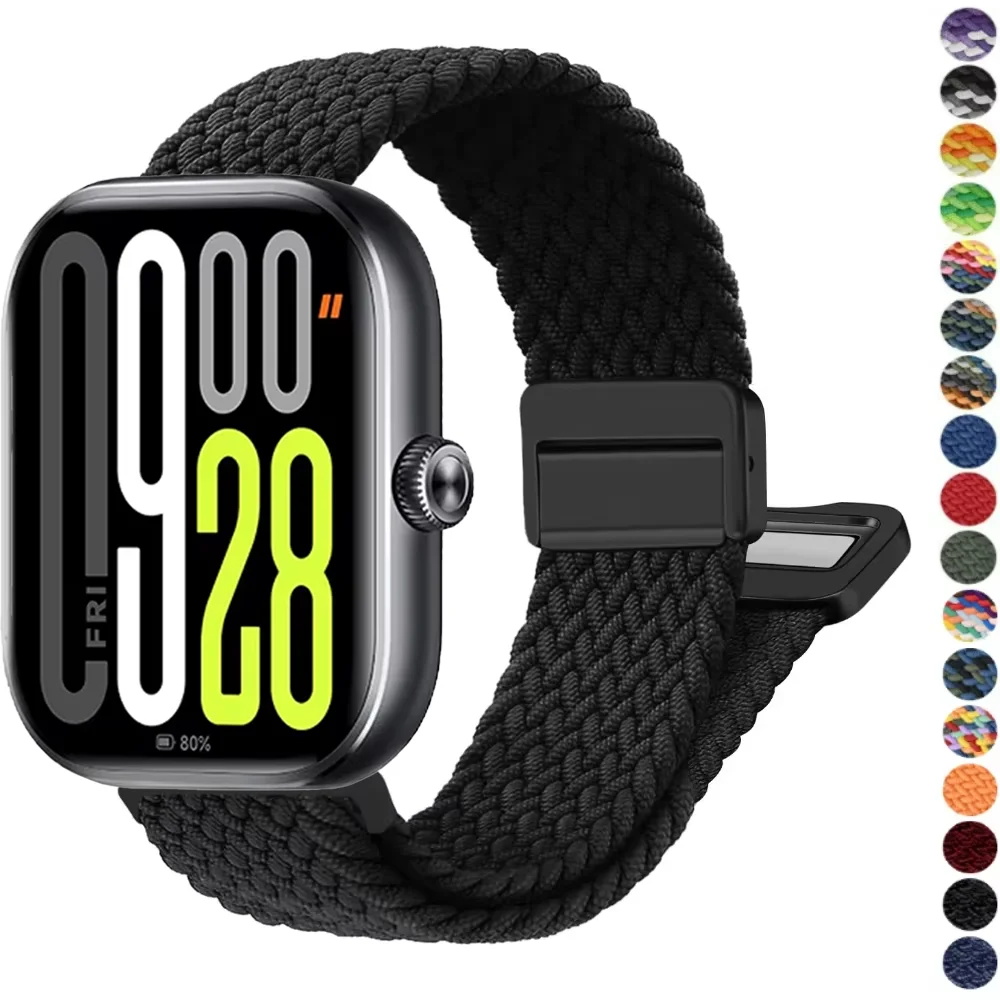 Magnetic Braided Nylon Loop Band for Xiaomi Redmi Watch 6 Active 6 Lite 6 5 4 Strap Sports Bracelet Mi Band 10 Pro 9 Pro 8 Pro