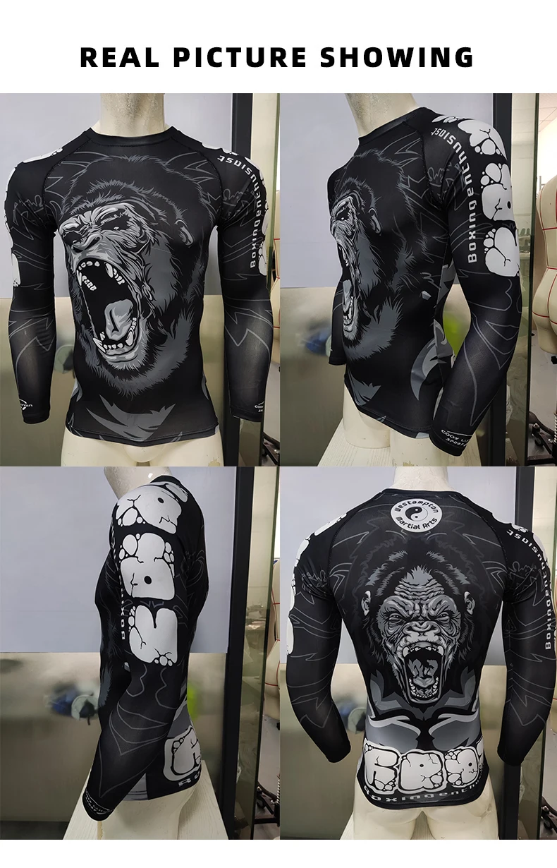 Cody Lundin Mock Neck Men Compression Long Sleeve Fitness Shirt Grappling Boxing Jersey, MMA Jitsu BJJ Rash Guard With Anti Slip