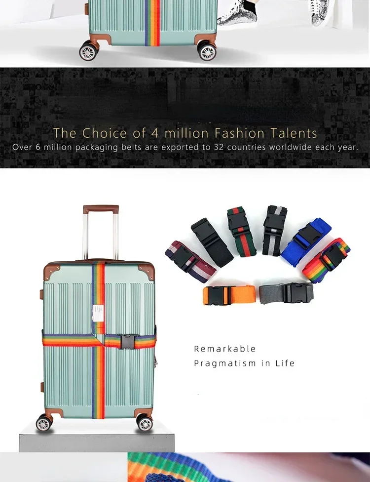 Convenient Adjustable Luggage Straps Portable Bungees Easy Travel Necessary Reusable Belt protect Suitcase Accessories Items