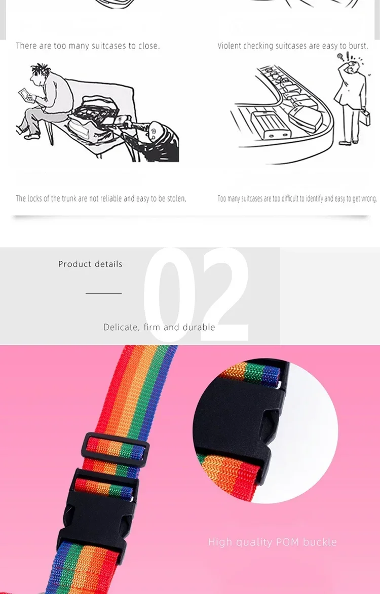 Convenient Adjustable Luggage Straps Portable Bungees Easy Travel Necessary Reusable Belt protect Suitcase Accessories Items