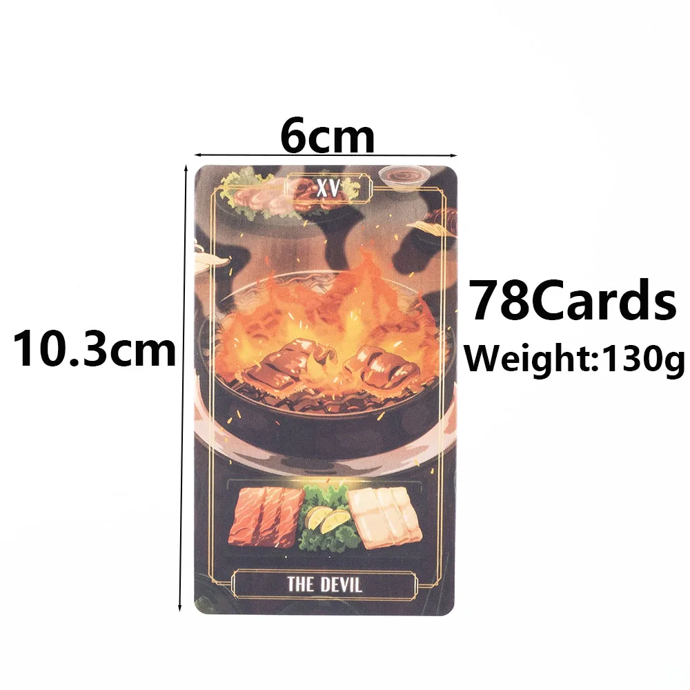 10.3*6Cm Gourmet Tarot Deck 78Pcs Divination Fate Tarot Oracle Cards Party Entertainment Board Game Cards