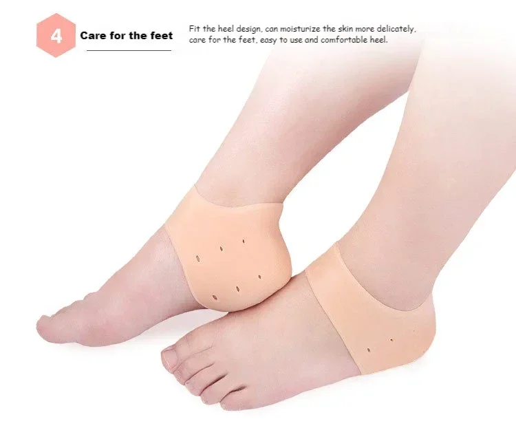 Gel Silicone Skin-Softening Silicone Heel Protectors Heel Cups Spurs Cracked Heel Sleeve Socks Feet Care Skin Repair Cushion New