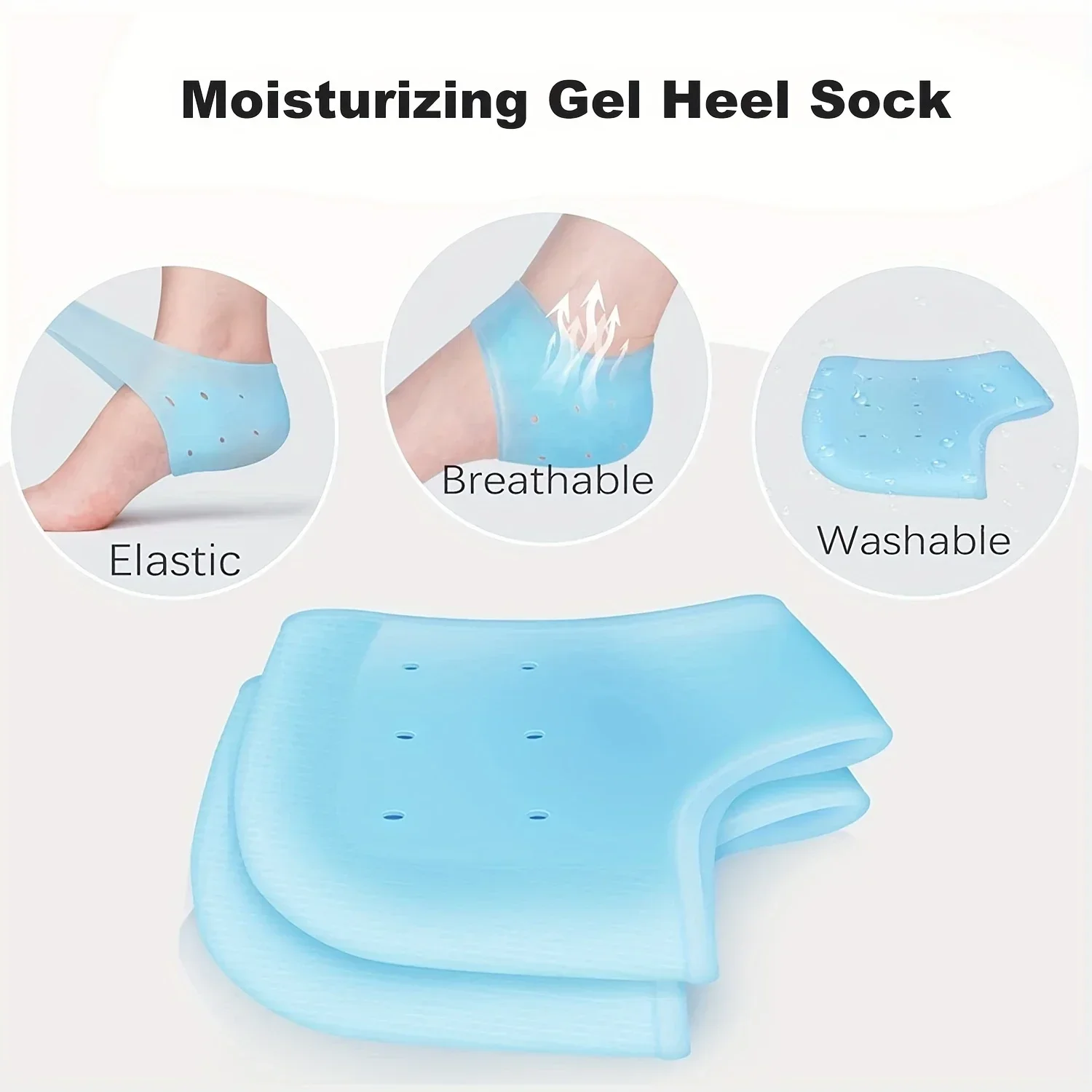 Gel Silicone Skin-Softening Silicone Heel Protectors Heel Cups Spurs Cracked Heel Sleeve Socks Feet Care Skin Repair Cushion New
