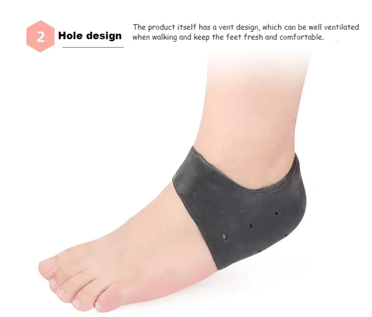 Gel Silicone Skin-Softening Silicone Heel Protectors Heel Cups Spurs Cracked Heel Sleeve Socks Feet Care Skin Repair Cushion New