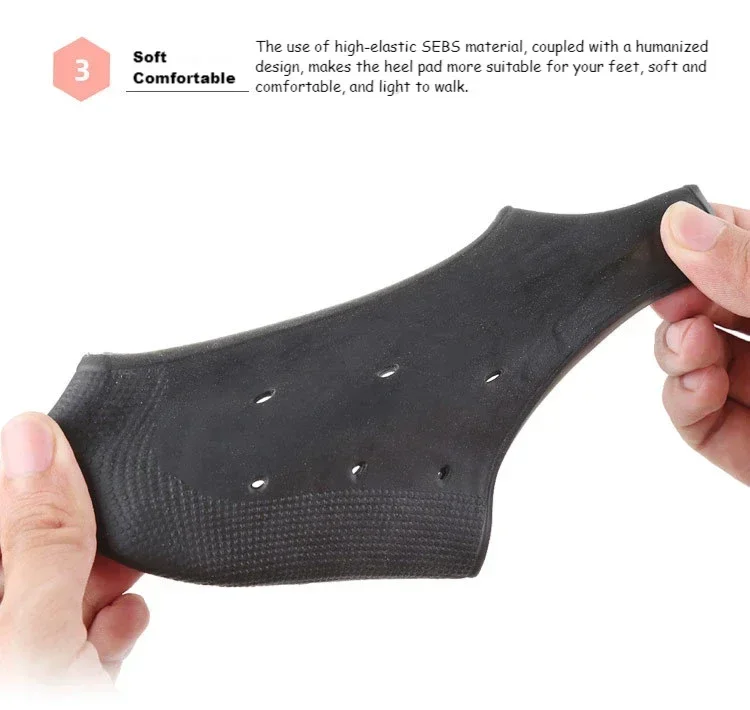 Gel Silicone Skin-Softening Silicone Heel Protectors Heel Cups Spurs Cracked Heel Sleeve Socks Feet Care Skin Repair Cushion New