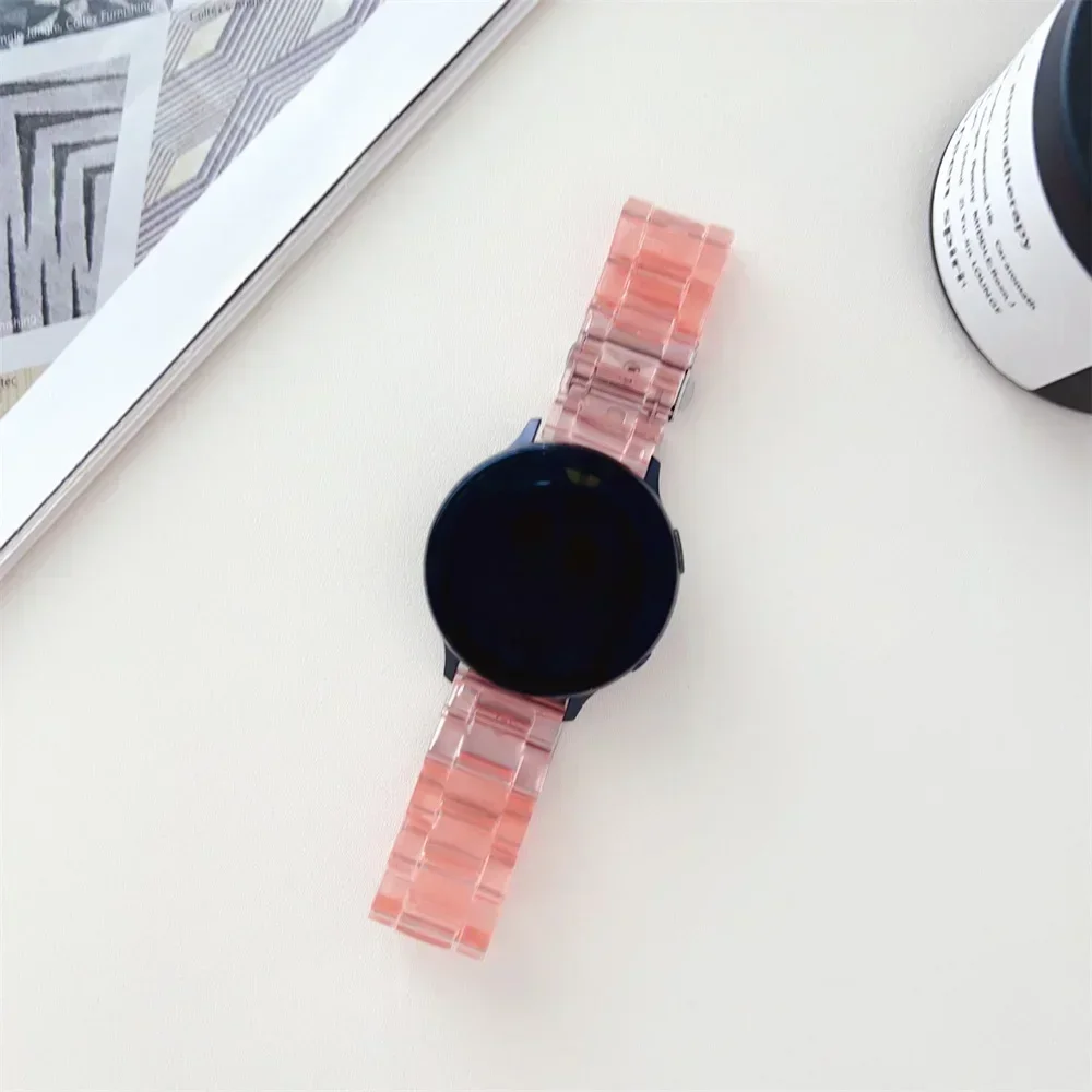 Transparent strap for Samsung Galaxy watch 7/6/5/pro/4/classic/Active 2 20mm/22mm Glacier link bracelet huawei gt 2-3-pro-4 band