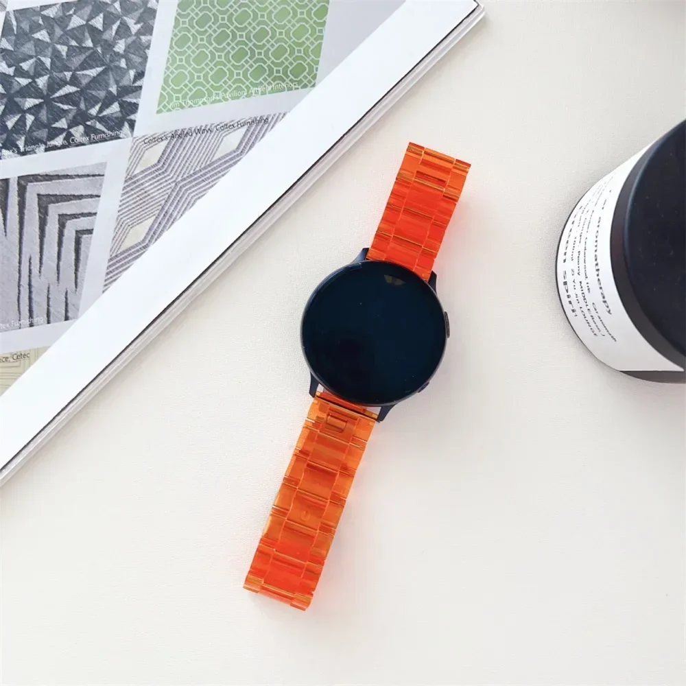 Transparent strap for Samsung Galaxy watch 7/6/5/pro/4/classic/Active 2 20mm/22mm Glacier link bracelet huawei gt 2-3-pro-4 band