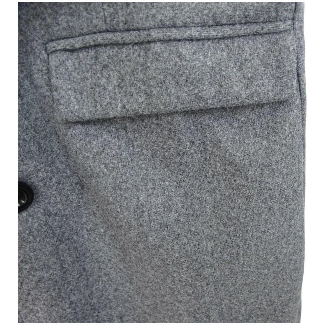 Autumn Winter Men's Casual Wool Coat British Style Men's Long Sleeve Wool Jacket Lined