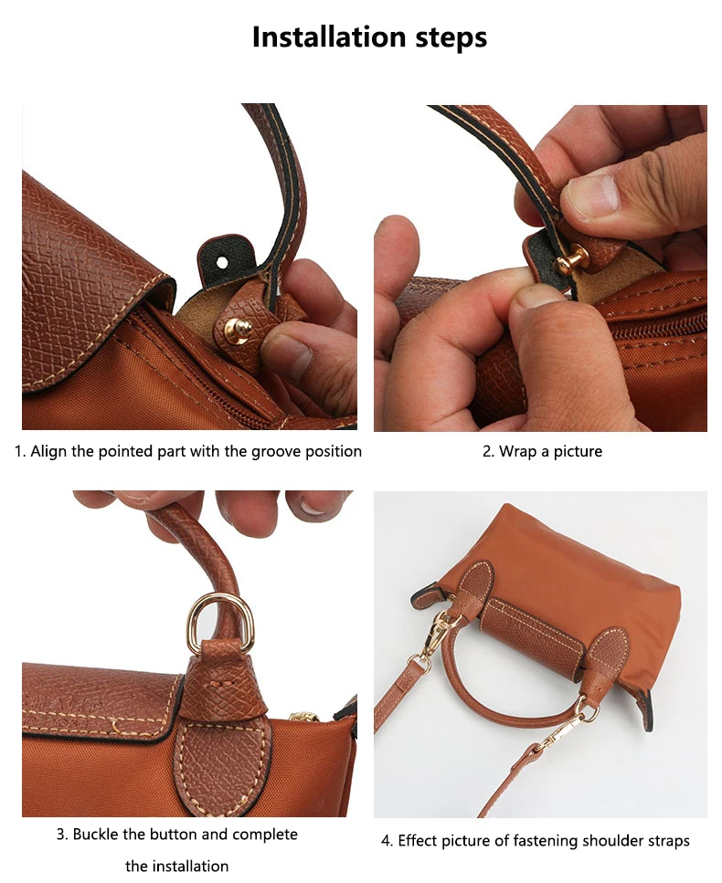 Bag Straps Set For Longchamp Leather Accessories Diy Mini Transformation Punch Free Shoulder Crossbody Conversion 100-120cm