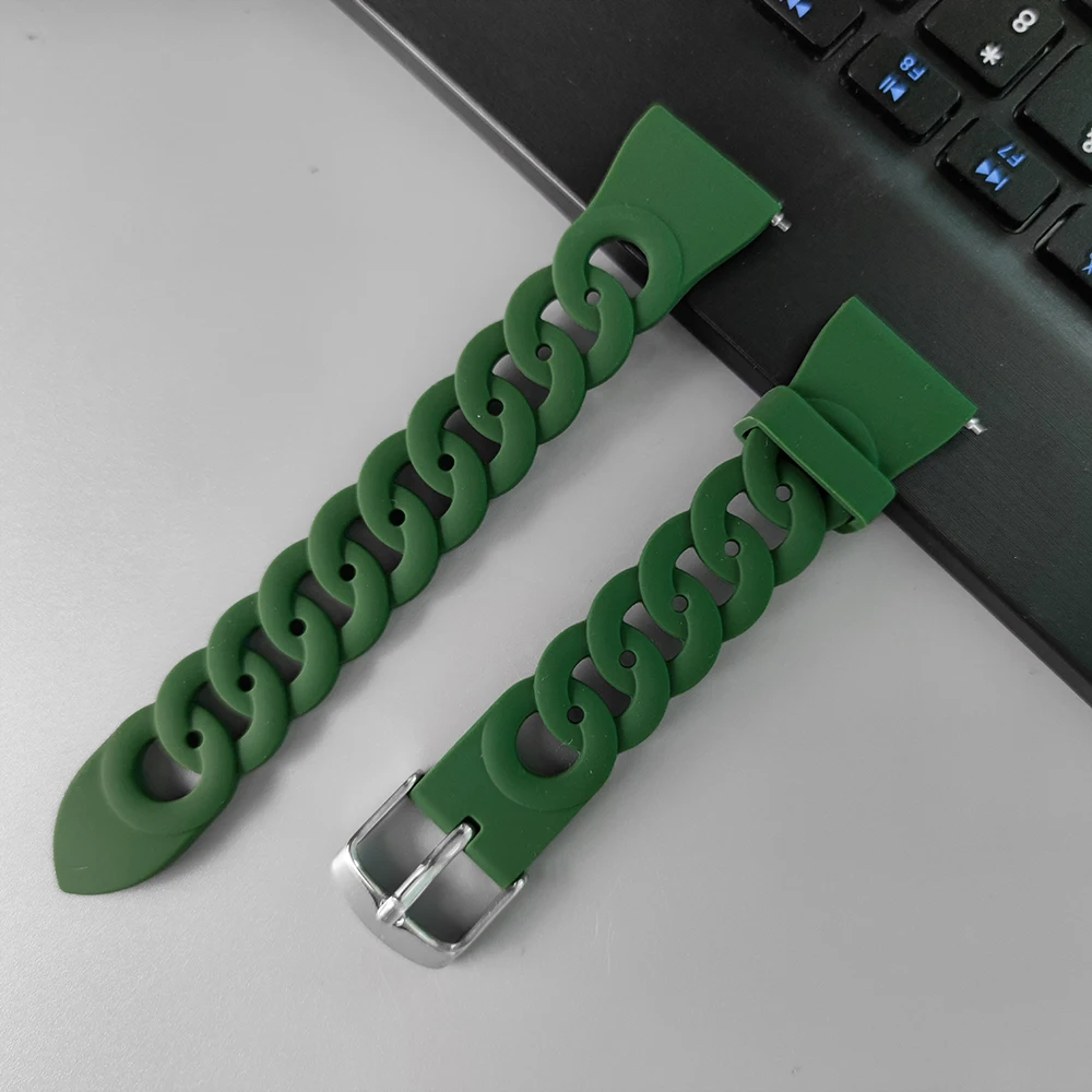20mm 22mm strap For Samsung Galaxy watch 7 6/4 classic/5 Pro/Active 2/Gear S3 Silicone bracelet Huawei watch GT 2/2e/3 Pro band
