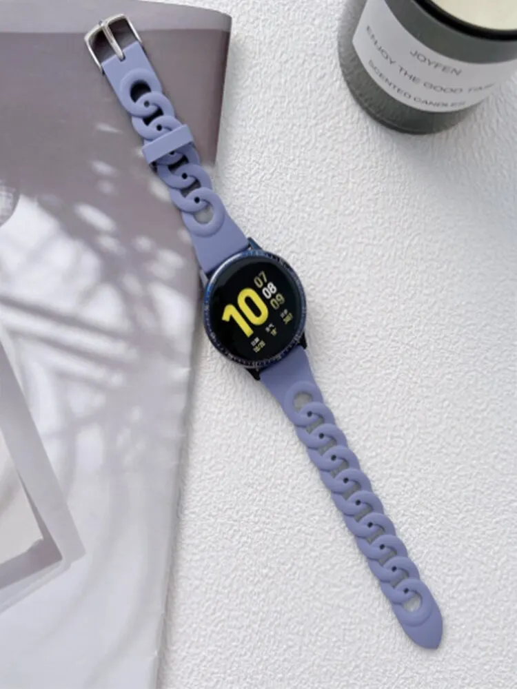 20mm 22mm strap For Samsung Galaxy watch 7 6/4 classic/5 Pro/Active 2/Gear S3 Silicone bracelet Huawei watch GT 2/2e/3 Pro band