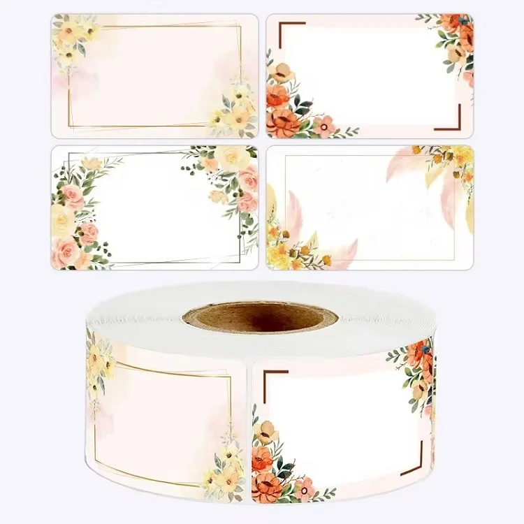 50-250PCS New Flowers Name Lables Sunflowers Small Packaging Sticker Roll Pack Home Made Stickers Rolling Lables