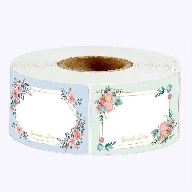 50-250PCS New Flowers Name Lables Sunflowers Small Packaging Sticker Roll Pack Home Made Stickers Rolling Lables
