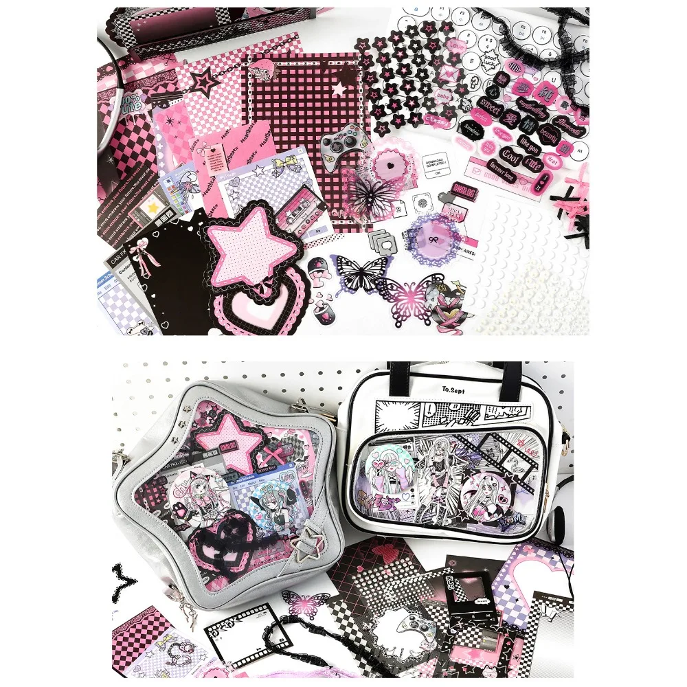 Paper Stickers DIY Itabag Insert Material Retro Lace Ribbon Itabag Decor DIY Material Creative Colorful