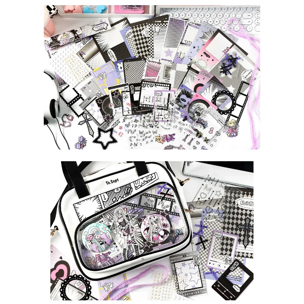 Paper Stickers DIY Itabag Insert Material Retro Lace Ribbon Itabag Decor DIY Material Creative Colorful