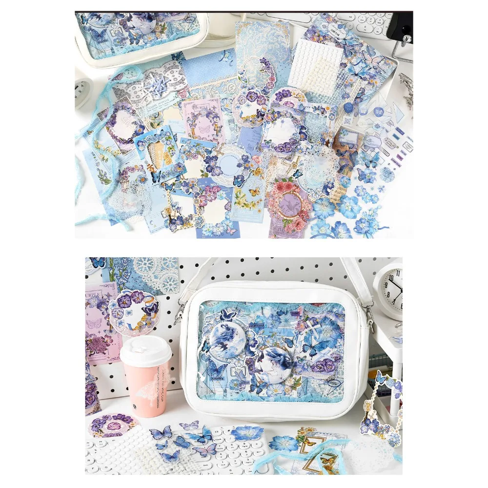 Paper Stickers DIY Itabag Insert Material Retro Lace Ribbon Itabag Decor DIY Material Creative Colorful