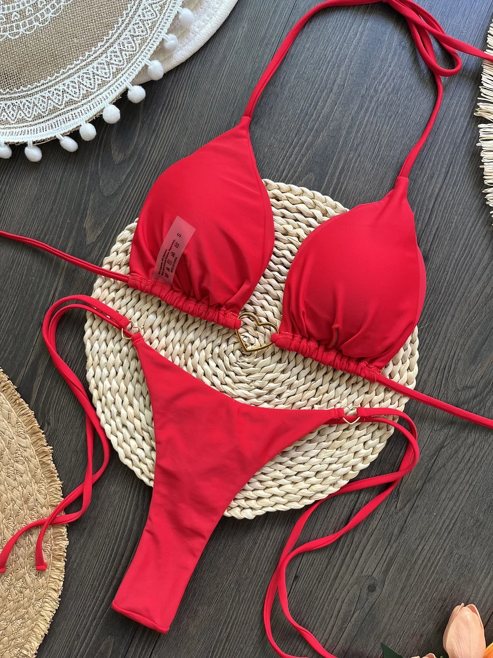 RUOTONSEPT Sexy Halter Solid color Bikini Set Women's Swimsuit Two-piece Triangle Thong Swimwear Bathing Suit Brazilian Biquinis