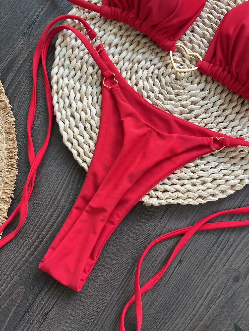 RUOTONSEPT Sexy Halter Solid color Bikini Set Women's Swimsuit Two-piece Triangle Thong Swimwear Bathing Suit Brazilian Biquinis