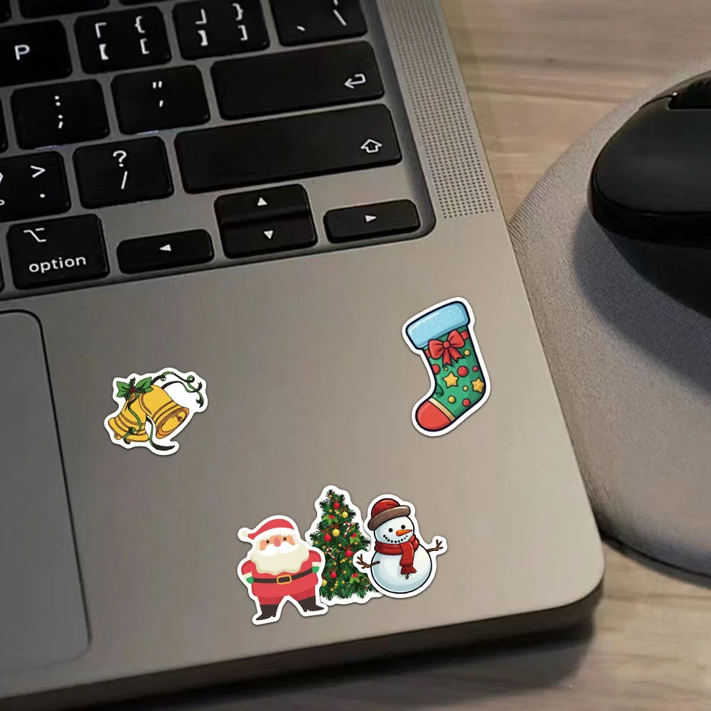 50PCS Christmas Stickers Snowman Santa Claus Exquisite Handheld Account Material Phone Case Laptop Luggage Bottle Waterproof