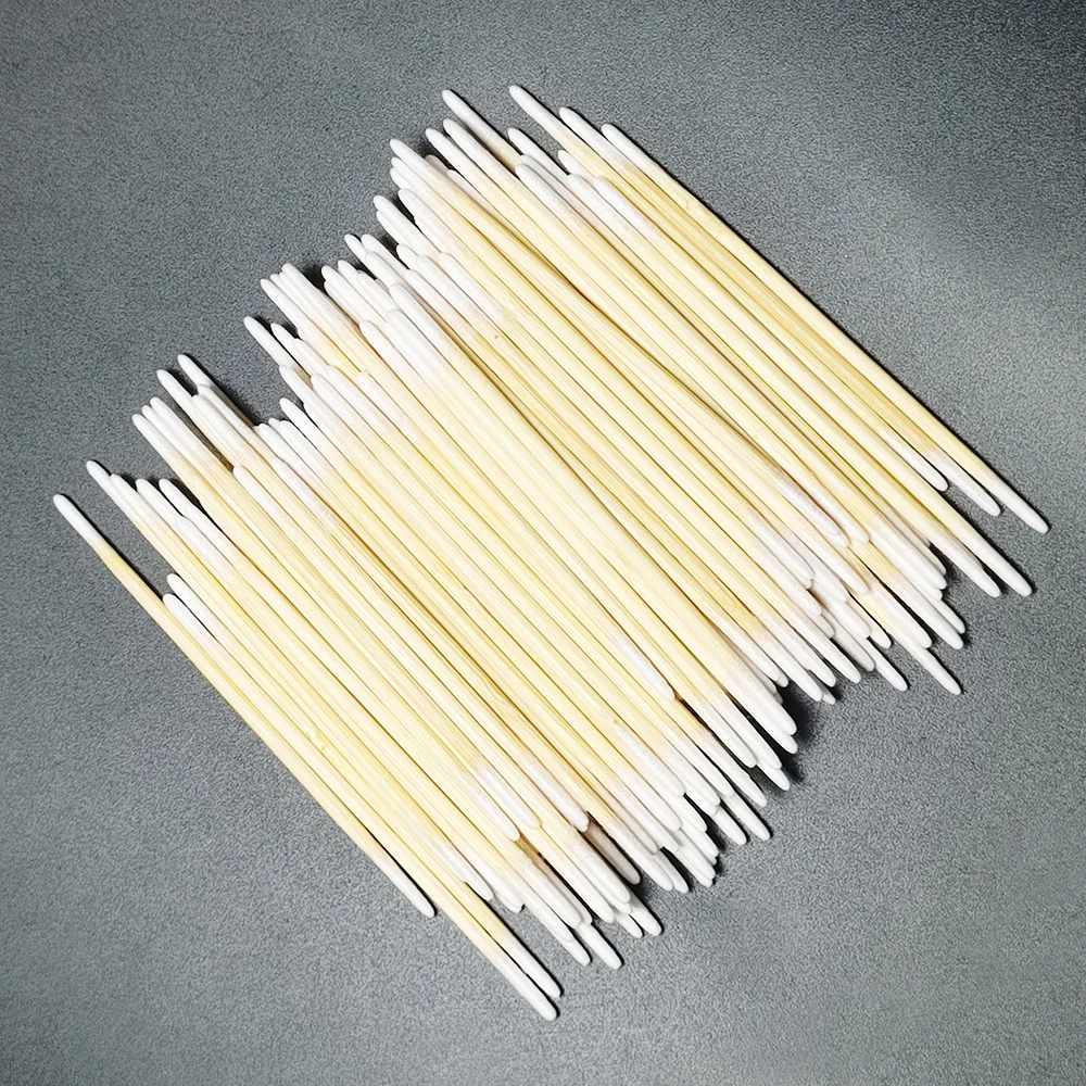 Microblading Cotton Swab with Wood Sticks Cotton Swabs Pointed Tip Dual-ended Cotton Tipped Applicator Makeup Remover(7mm)