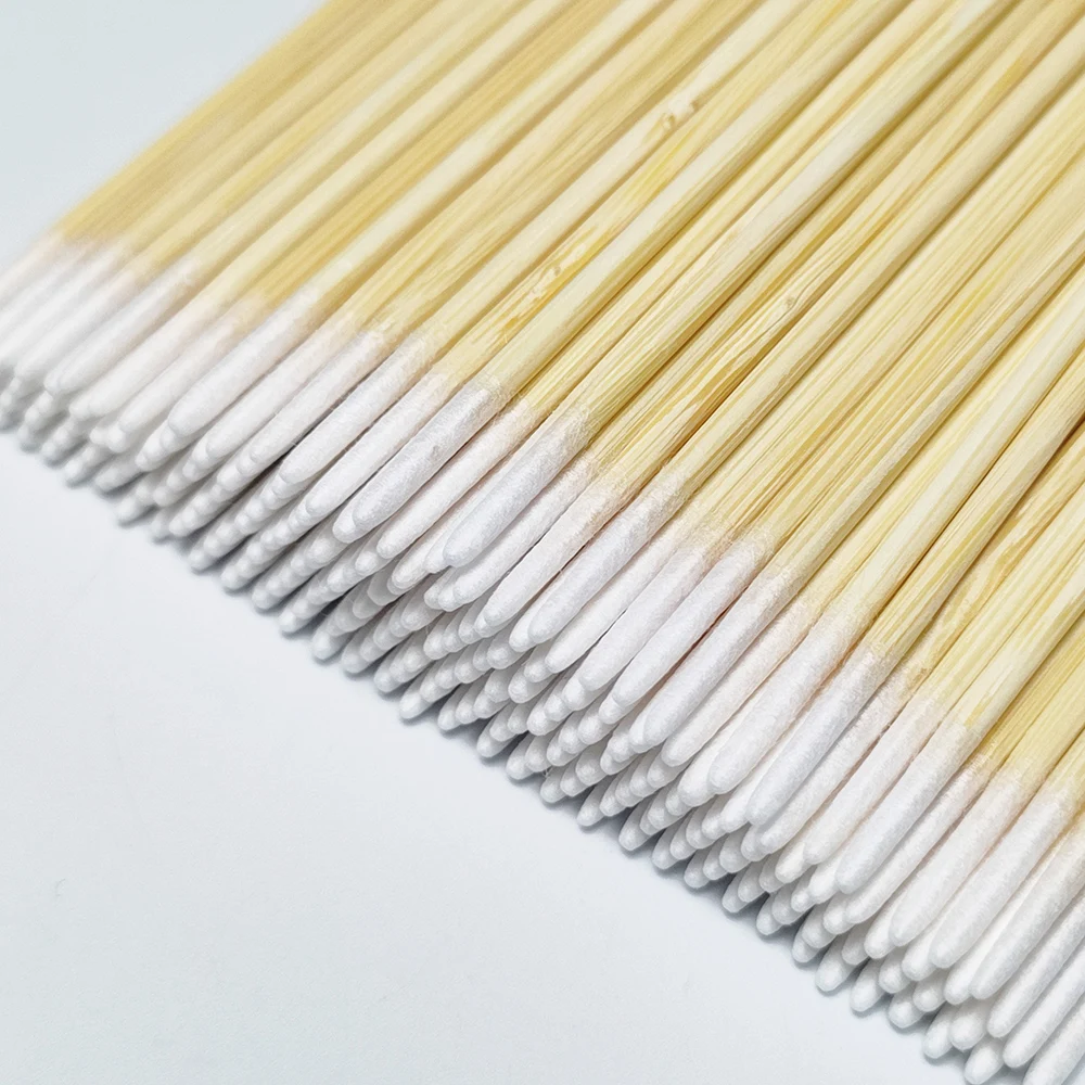 Microblading Cotton Swab with Wood Sticks Cotton Swabs Pointed Tip Dual-ended Cotton Tipped Applicator Makeup Remover(7mm)
