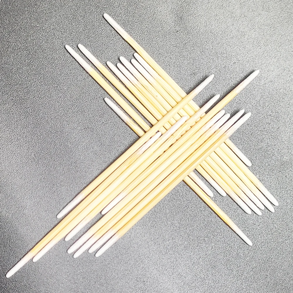 Microblading Cotton Swab with Wood Sticks Cotton Swabs Pointed Tip Dual-ended Cotton Tipped Applicator Makeup Remover(7mm)