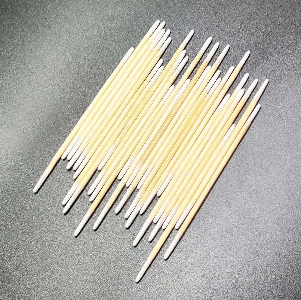 Microblading Cotton Swab with Wood Sticks Cotton Swabs Pointed Tip Dual-ended Cotton Tipped Applicator Makeup Remover(7mm)