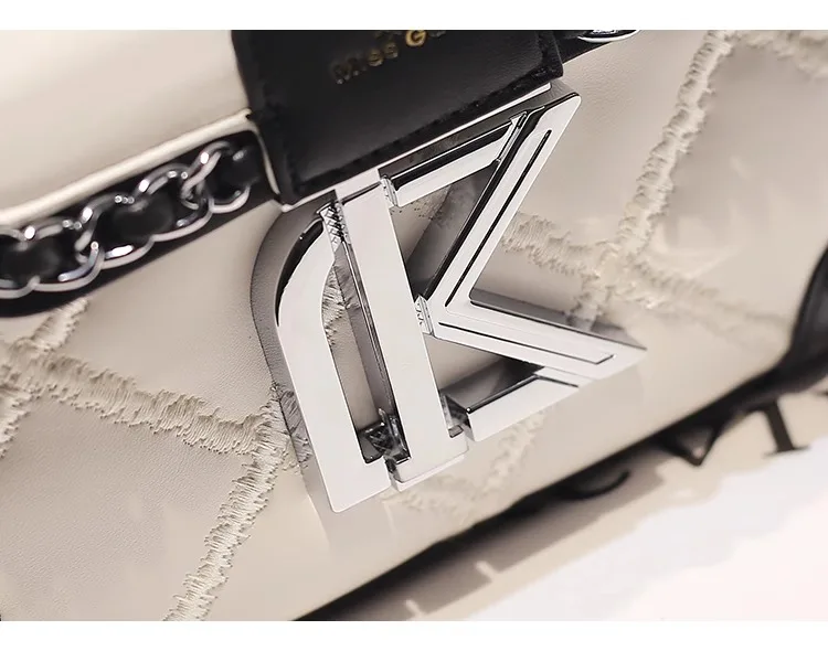 2025 New Fashion and Popular Square Handbag with Contrast Color Women's High Quality Leather Crossbody Bag for Evening Party