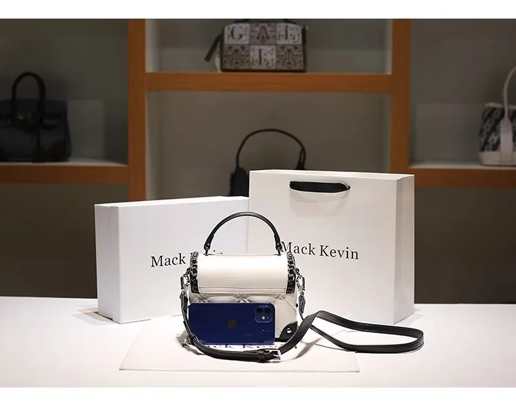 2025 New Fashion and Popular Square Handbag with Contrast Color Women's High Quality Leather Crossbody Bag for Evening Party
