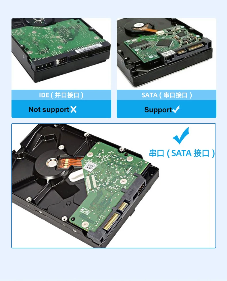2.5/3.5 inch HDD Case USB3.0 Hard Drive Enclosure SATA to USB 3.0 External Hard Drive Reader 10TB Adapter for PC Laptop