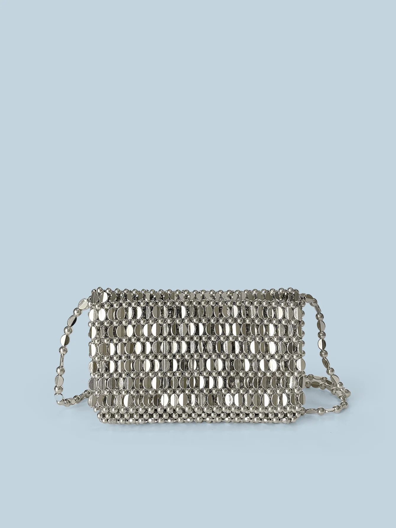 Summer New Blingbling Retro Silver Hollow Design Handmade Beaded Flip Phone Bag