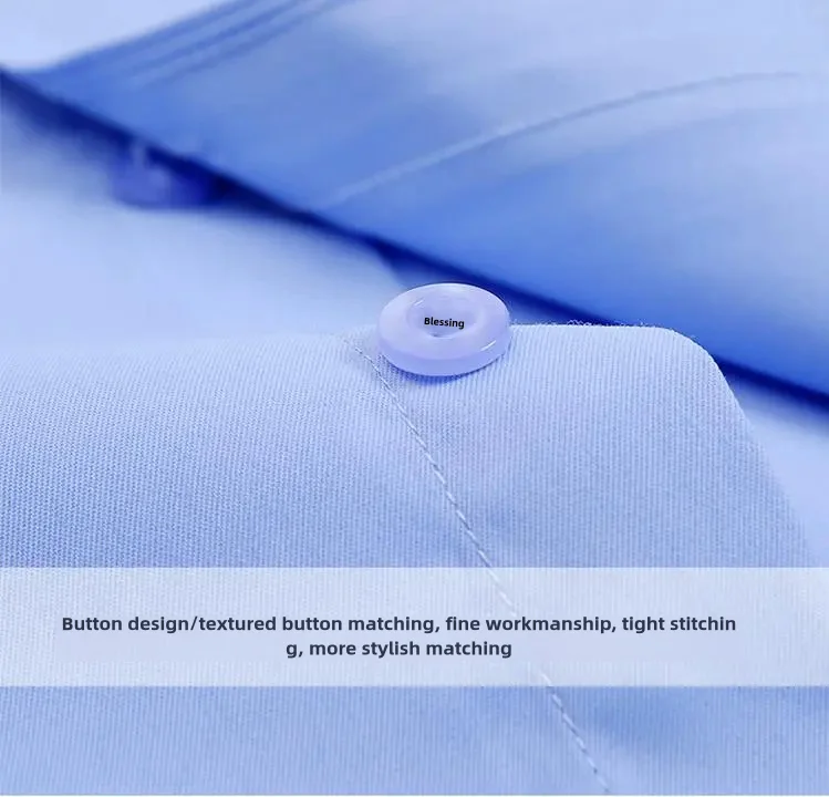 Men's Long-Sleeved Shirt Business Casual Solid Color Striped Plaid Spring Summer Free Ironing All Fit Tooling Comfortable