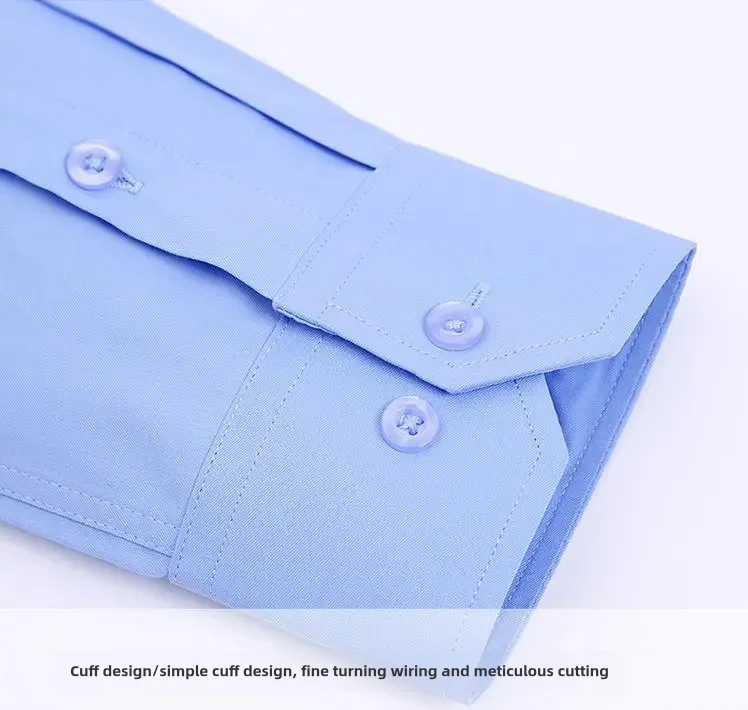 Men's Long-Sleeved Shirt Business Casual Solid Color Striped Plaid Spring Summer Free Ironing All Fit Tooling Comfortable