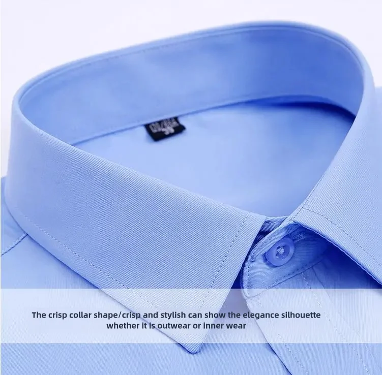 Men's Long-Sleeved Shirt Business Casual Solid Color Striped Plaid Spring Summer Free Ironing All Fit Tooling Comfortable