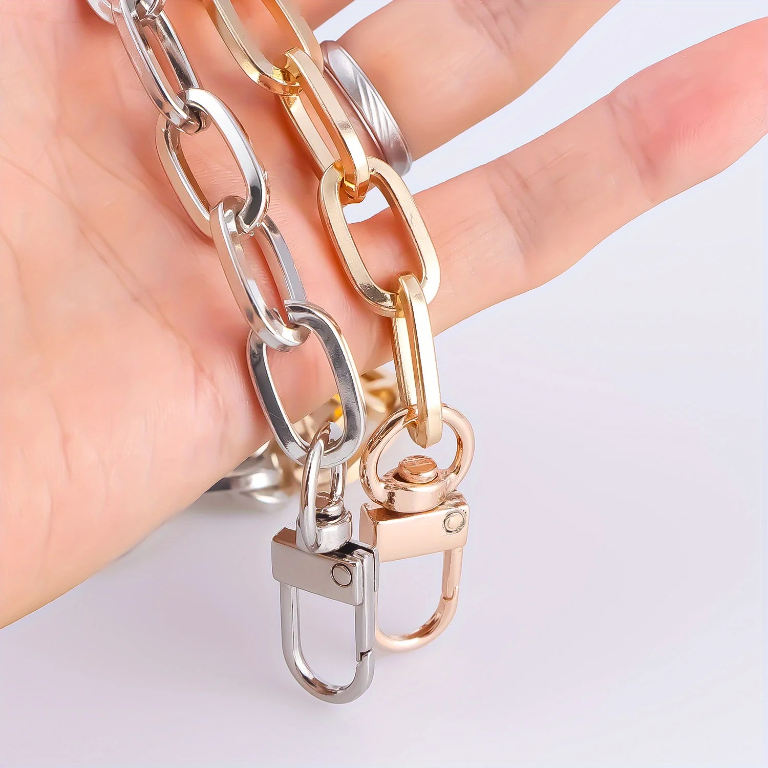 Purse Chain Strap O Shape DIY Metal Chain Cross body Chain Handbag Replacement Strap for Purse Accessories
