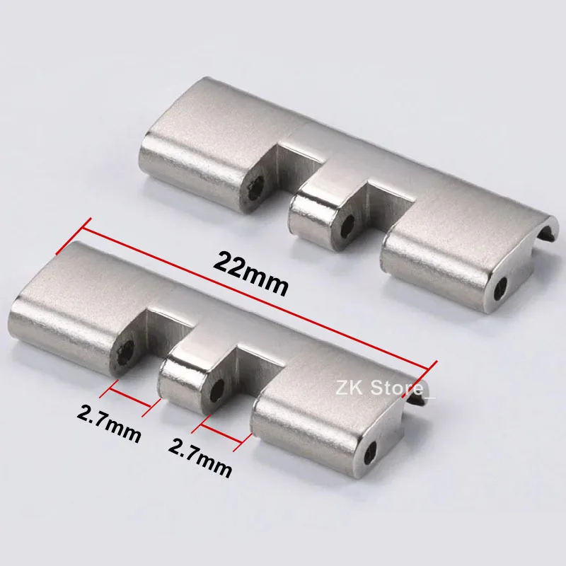 18/19/20/21/22mm Stainless Steel Strap Connectors for Oyster Jubilee Curved Flat End Link for Seiko SKX007 SKX009 Band Adapter