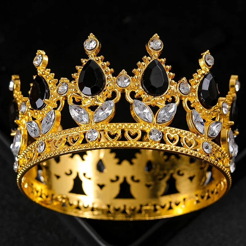 Baroque Crystal Tiaras And Crown Cake Topper Decorative Elegant Wedding Cake Princess Birthday Decoratio Party Supplies